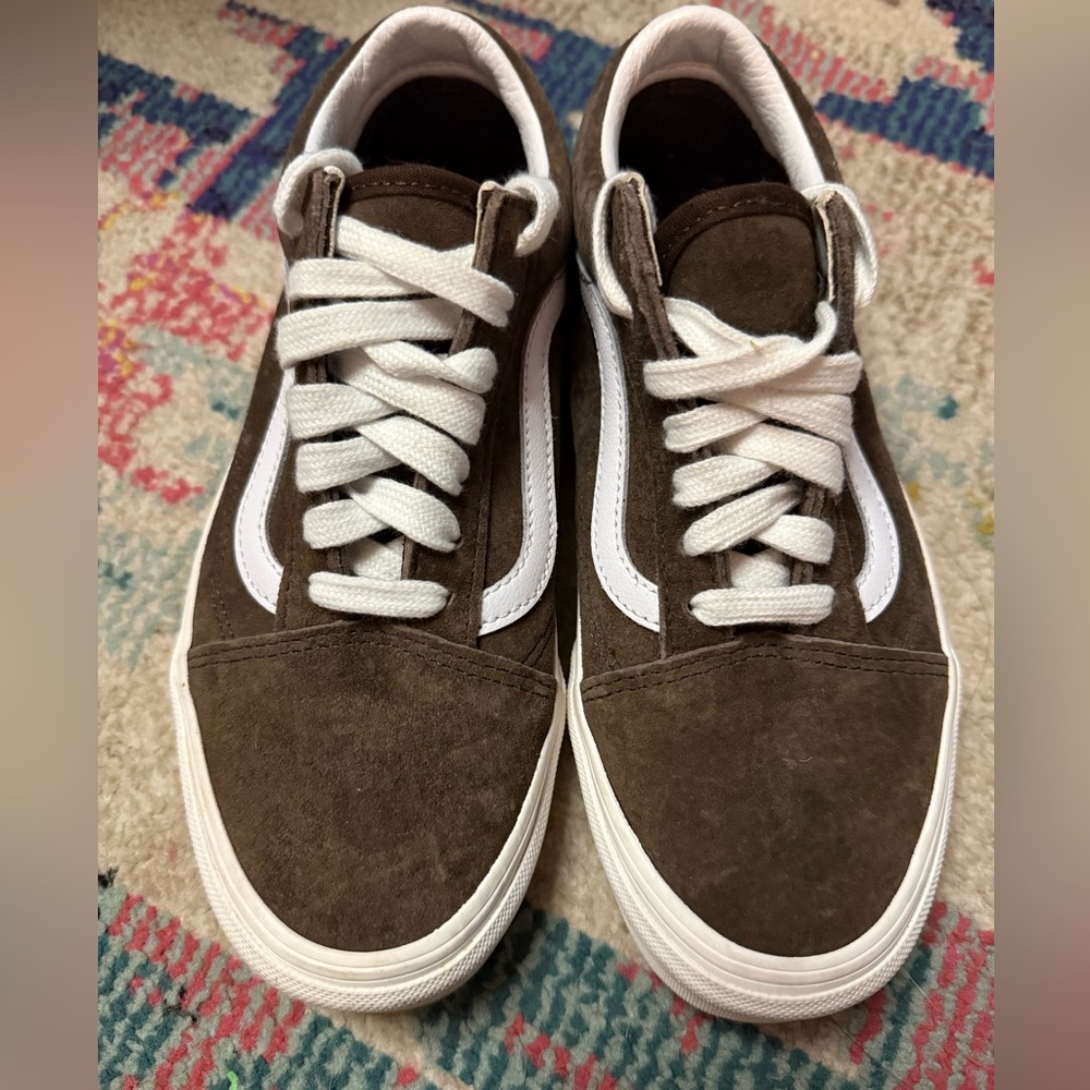 Vans Brown and White Athletic Shoes